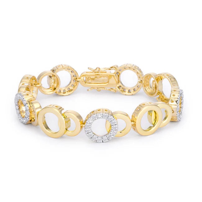 Evelyn Two-Tone CZ Circle Bracelet