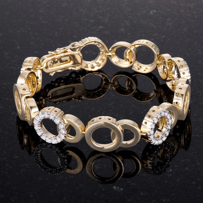 Evelyn Two-Tone CZ Circle Bracelet