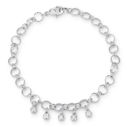 Seraphina 0.55ct CZ Rhodium Charm Bracelet