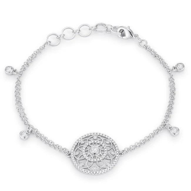 Radiance Rhodium-Plated CZ Charm Bracelet