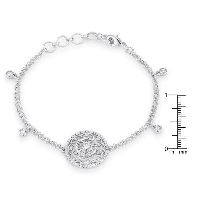 Radiance Rhodium-Plated CZ Charm Bracelet