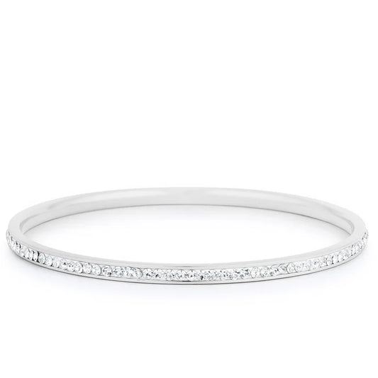 Sienna Rhodium-Plated Crystal Bangle