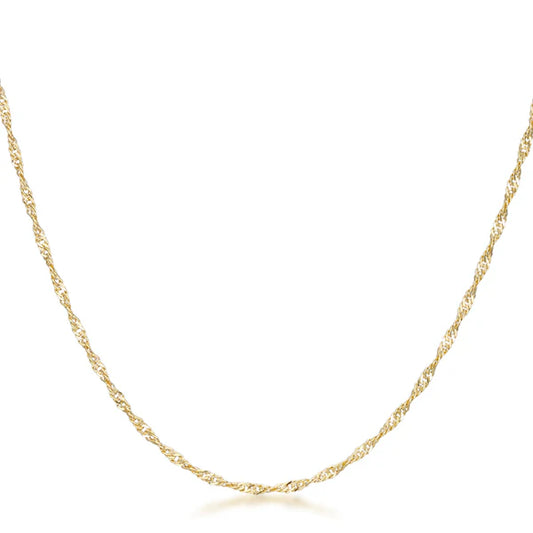 16 Inch Golden Twisted Rope Chain