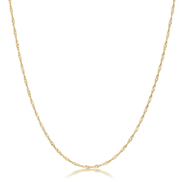 16 Inch Golden Twisted Rope Chain