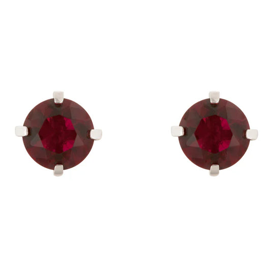 Ruby Red CZ Stud Earrings