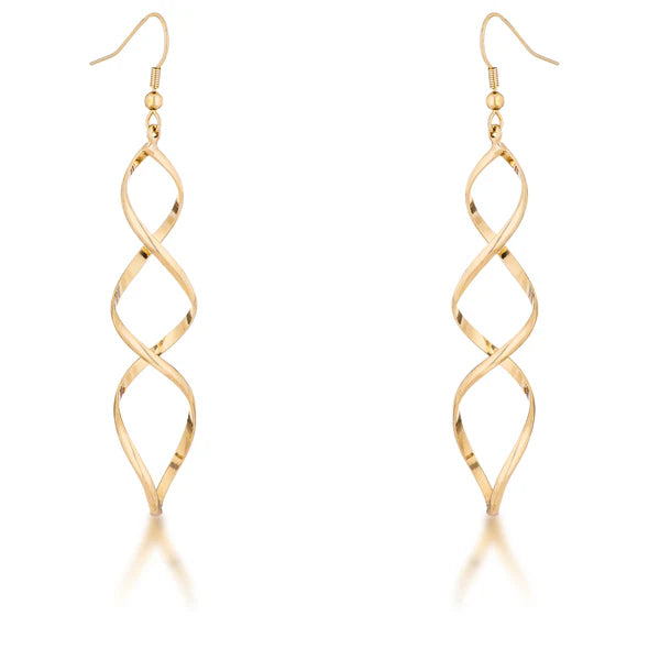 Golden Twist Drop Earrings