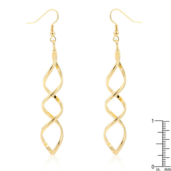 Golden Twist Drop Earrings