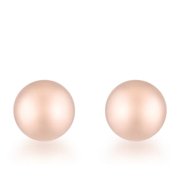 Tanya Rose Gold Sphere Stud Earrings