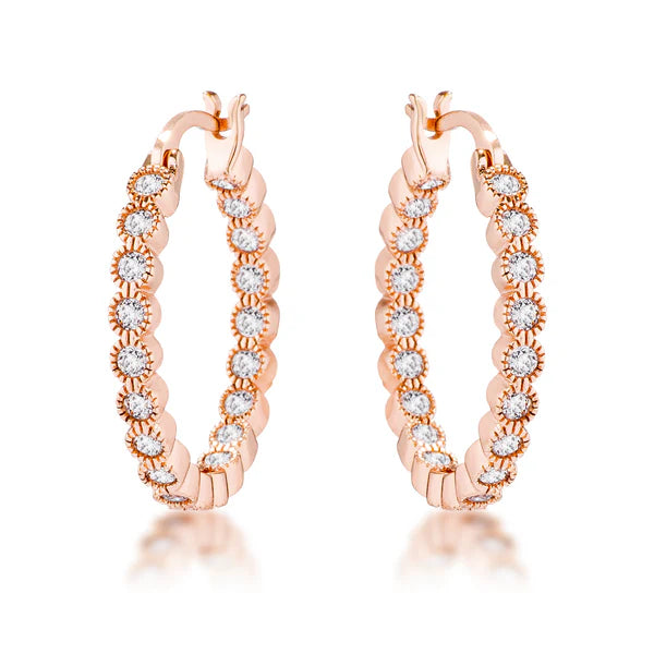 Golden Glow Rose Gold Hoop Earrings