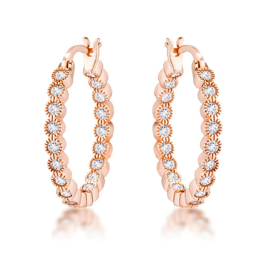 Golden Glow Rose Gold Hoop Earrings