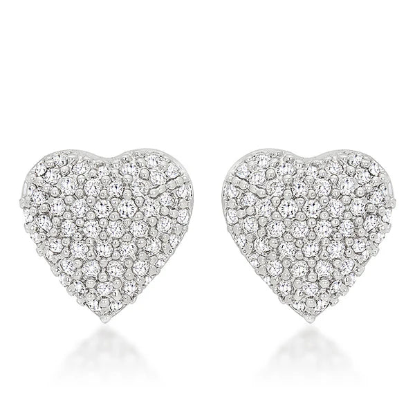 Radiant Pave Heart Earrings