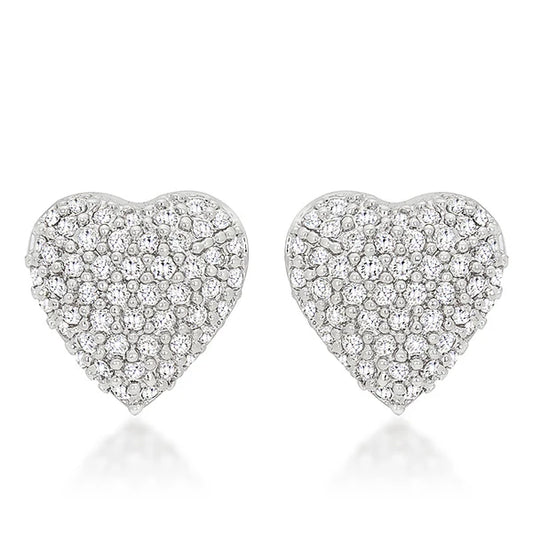 Radiant Pave Heart Earrings