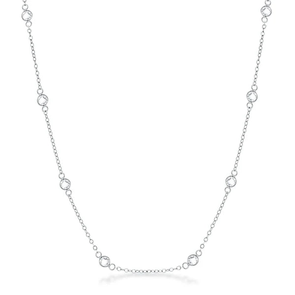 Eclipse Rhodium-Plated Saturn Necklace