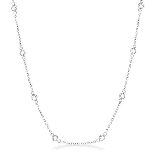 Eclipse Rhodium-Plated Saturn Necklace