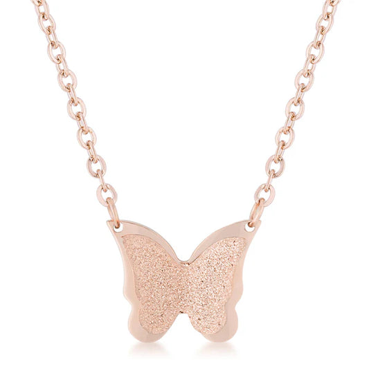 Ava Rose Gold Butterfly Necklace