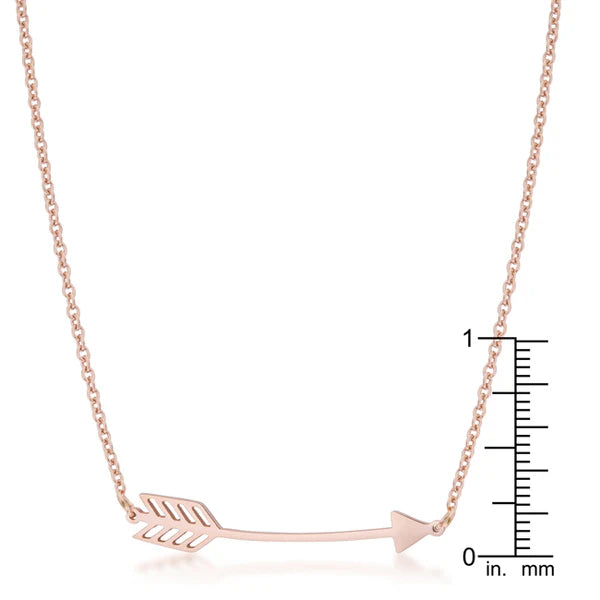 Chic Rose Gold Arrow Necklace