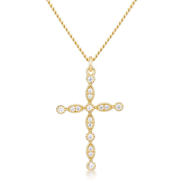 Harmony Gold-Plated Cross Pendant