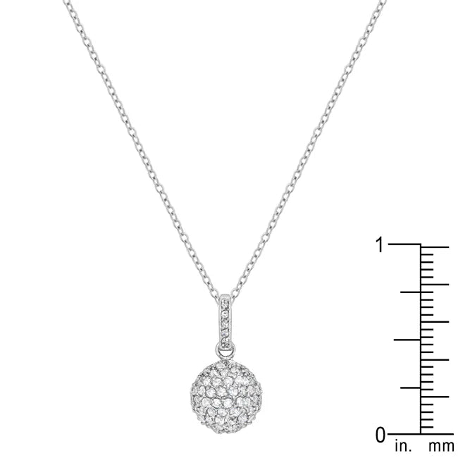 Radiant Rhodium-Plated Sphere Pendant