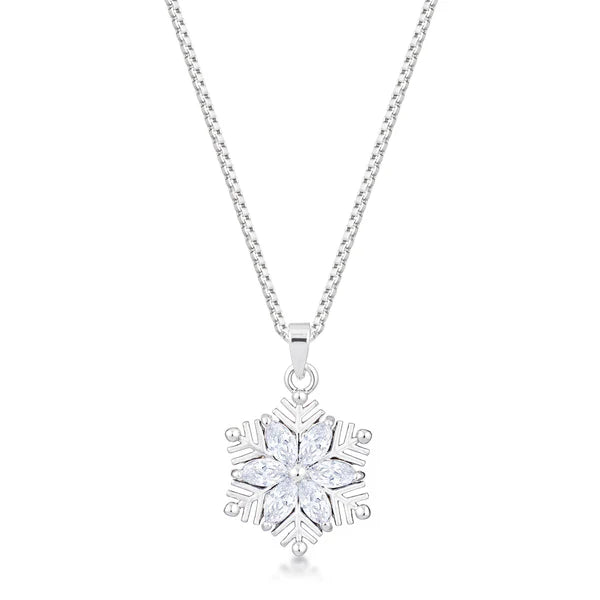 Winter Sparkle Marquise Snowflake Pendant