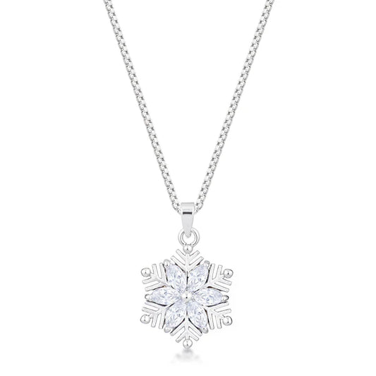 Winter Sparkle Marquise Snowflake Pendant