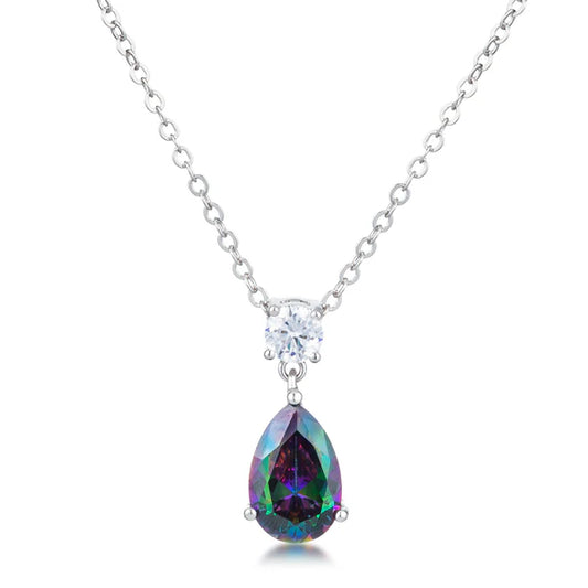 Celestial Iridescent Teardrop Pendant